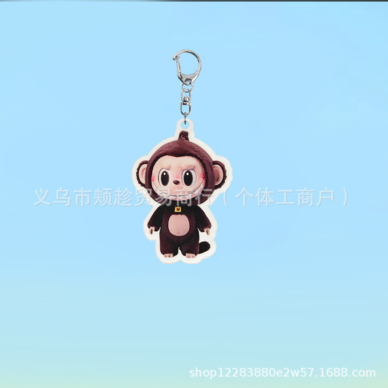 ラブブアクリル透明キーホルダー二次元バックパックペンダントかわいい小さなギフトアクセサリーキーホルダー卸売|undefined
