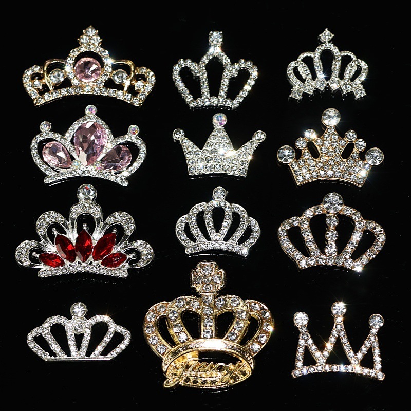 镶钻宝石皇冠合集DIY合金饰品手机壳美容贴钻材料儿童发饰配件扣