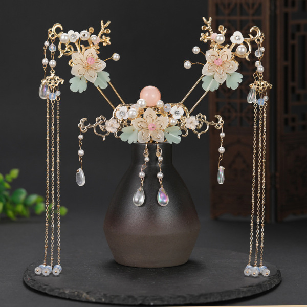 New Hanfu Headwear Tassel Full Set Antique Hairpin Chinese Style Classical Simple Hair Accessories Super Fairy Ancient Clothes Step Shake Hairpin