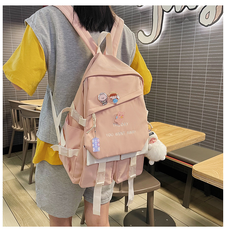 Korean Clashing Color Flip Backpack Wholesale Nihaojewelry display picture 12