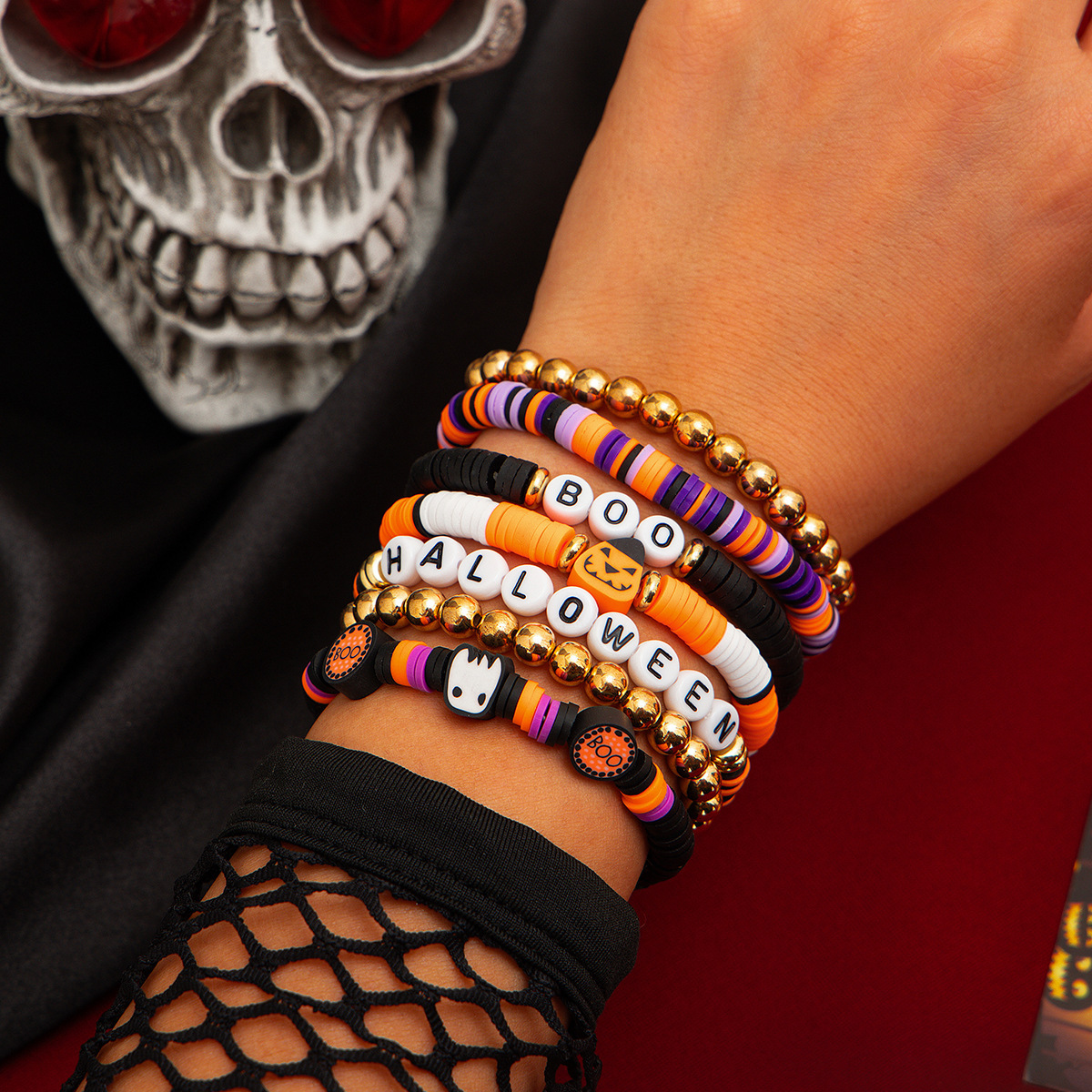 21g Weight Alloy Pendant Material Bracelets Classification CCB, Arylic, soft clay Chain Material 1 Set Quantity Festival Occasion CCB, Arylic, Alloy Material Halloween Festival Pumpkin, Bat, Ghost Pattern Women's Gender Beaded, Enamel Design Funny Style Funny Pumpkin Bat Ghost CCB Arylic Alloy Beaded Bracelets Wholesale 42