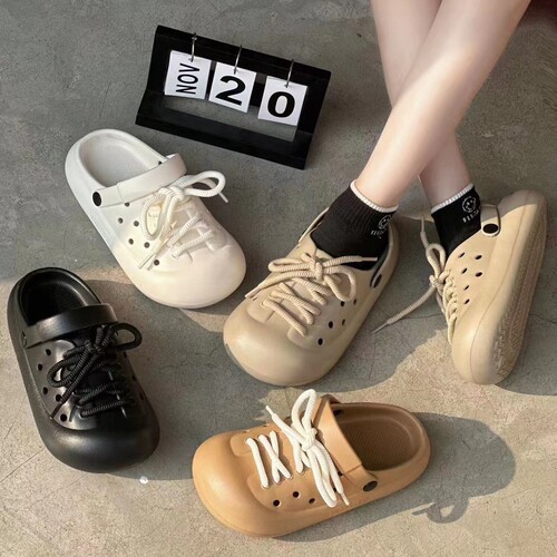 Summer outdoor new fashionable ins internet celebrity thick-soled non-slip beach flat closed-toe slippers
