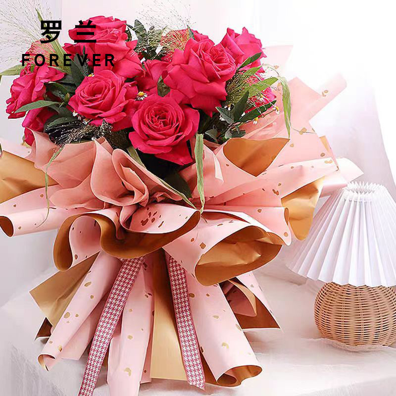 Roland Espolvorear papel dorado papel de embalaje de flores material impermeable y engrosado floristería de dos colores papel de embalaje de ramo de flores
