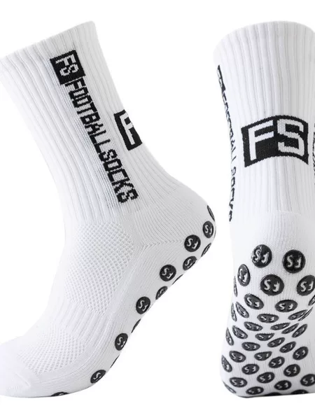 Men's mid-calf football socks with non-slip rubber soles, lettered sports socks, personalized high-elastic breathable sweat-absorbing mesh socks wholesale