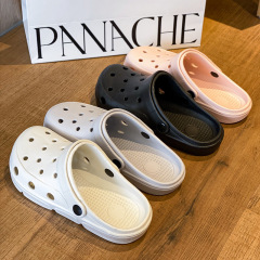 Slip-resistant, thick-soled holey shoes for women, summer beach outerwear, breathable women's EVA soft soles, step-in comfort sandals, wholesale