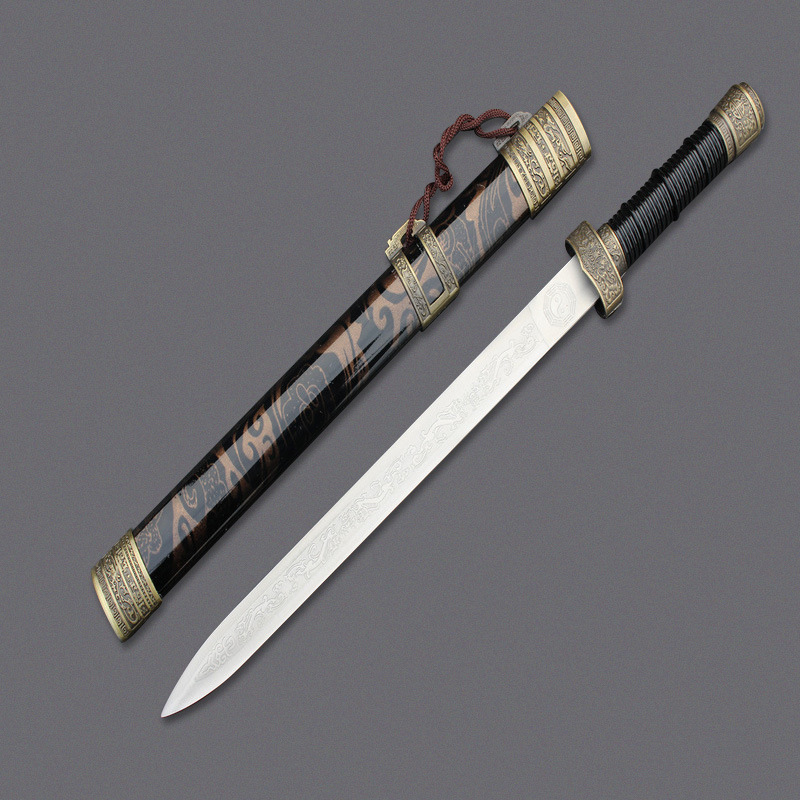 宝剑批发镇宅金属剑40公分卧龙剑装饰古代名剑未开刃兵器剑 汉剑|ru