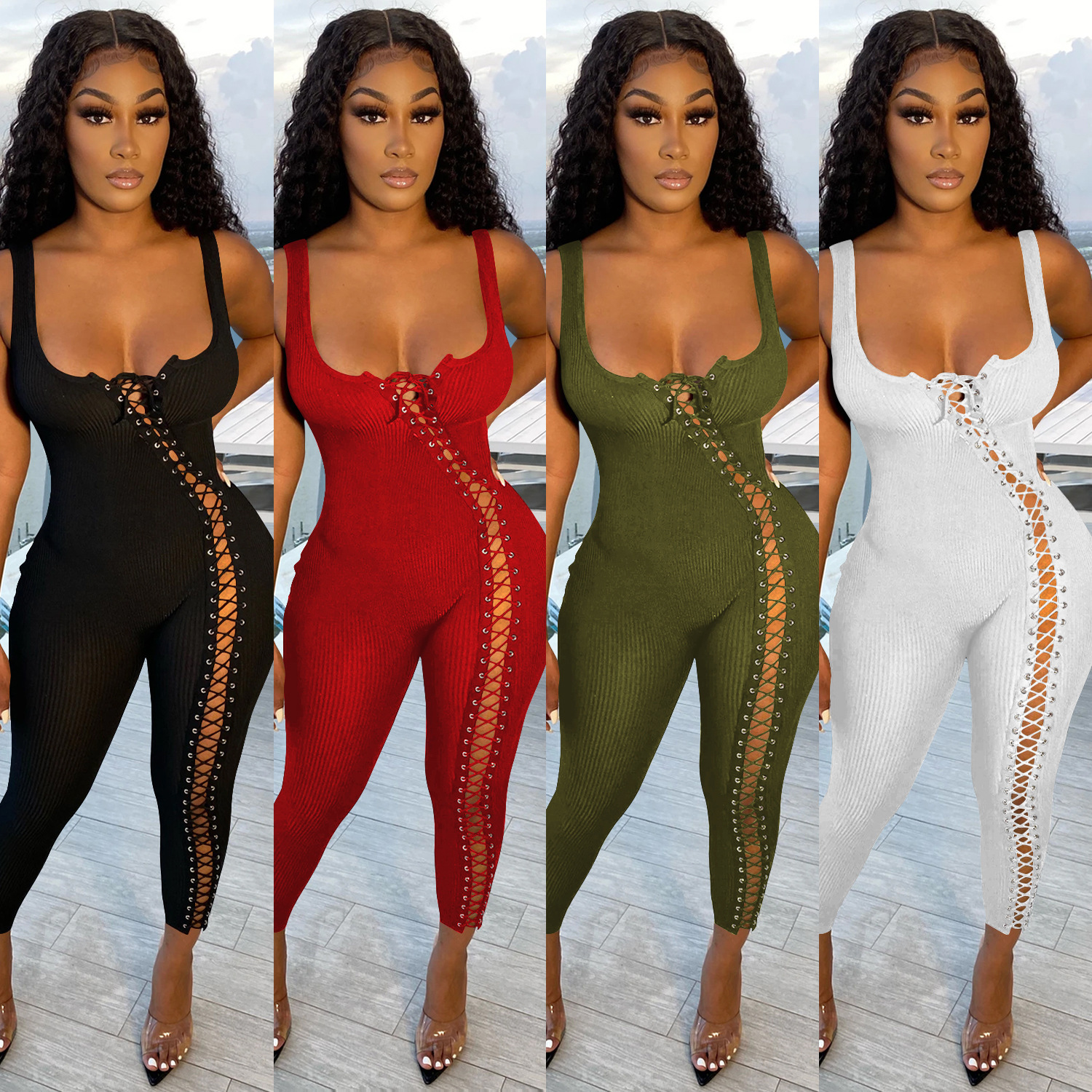 C5245 Amazon AliExpress Ebay Europa y América de moda de mujer verano nuevo sexy correa hueco junk