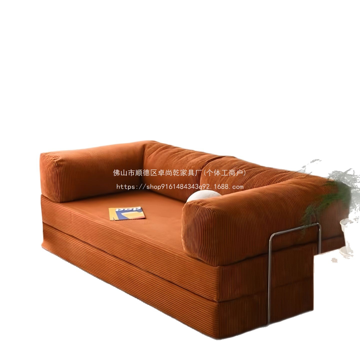 Zhuo Shangqian sofá perezoso sofá antiguo sala de estar compacta doble módulo de tela de doble uso plegable