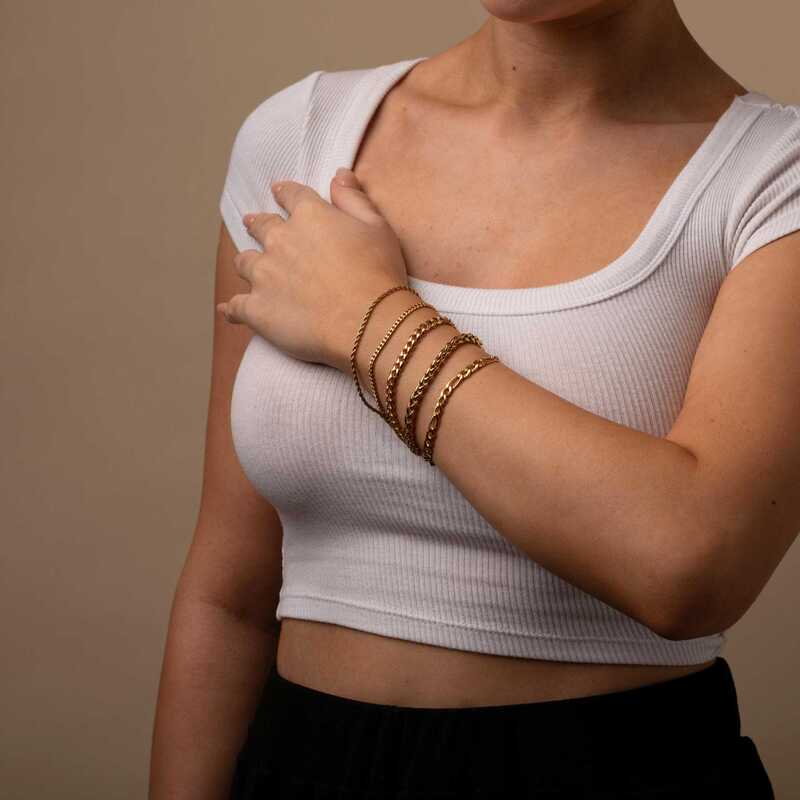 Cross-Border Stainless Steel Women's Simple Chain Bracelet Multi-Layer Set Hip-Hop Jewelry for Men and Women Cross-Border Stainless Steel Women's Simple Chain Bracelet Multi-Layer Set Hip-Hop Jewelry for Men and Women
