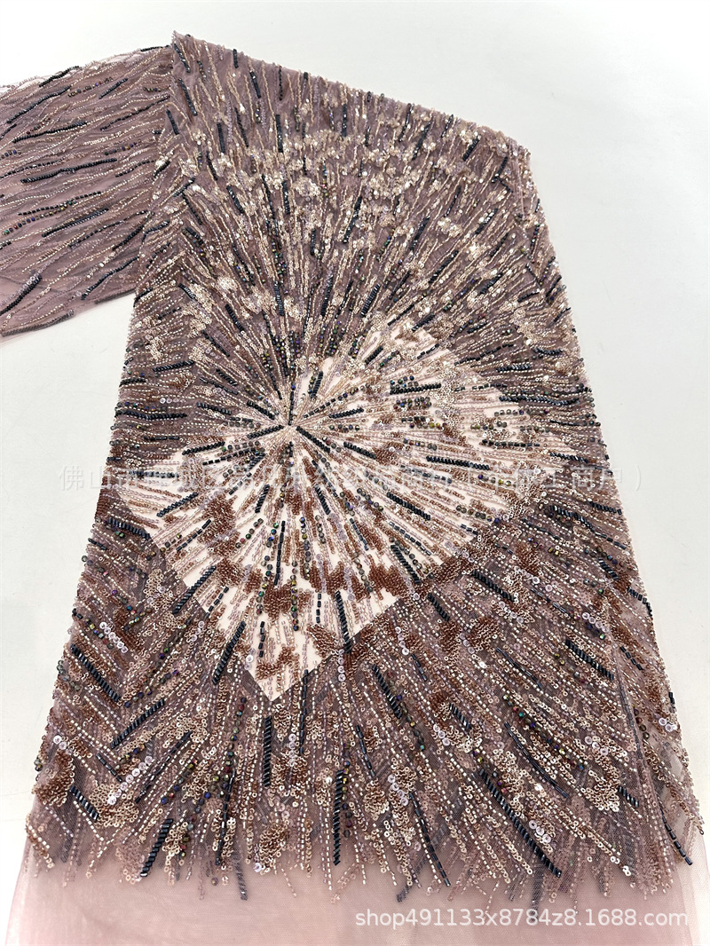 Industria pesada Gaoding serie de lujo vestido de boda de moda fiesta cena tela de ropa de bordado de perlas