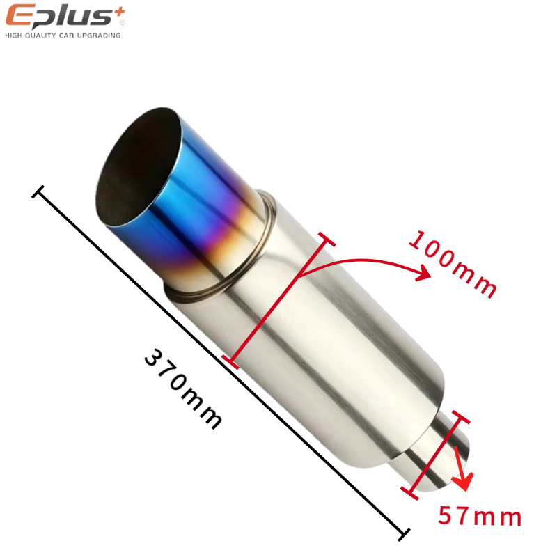 Angled stainless steel modified exhaust drum for motorcycles, universal straight exhaust tailpipe for cars