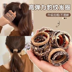 女性用の高弾性ヒョウ柄ヘアバンド、レトロなヘアポニーテールゴムバンド、ボールヘッドバンド、新しいヘッドバンド、大人用の耐久性のあるヘッドバンド