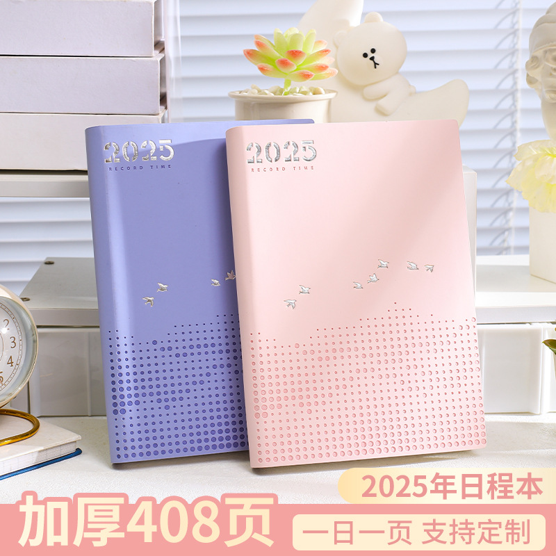 2025 일정 플래너 노트북 비즈니스 오피스 시간 관리 데일리 페이지 심플 분위기
