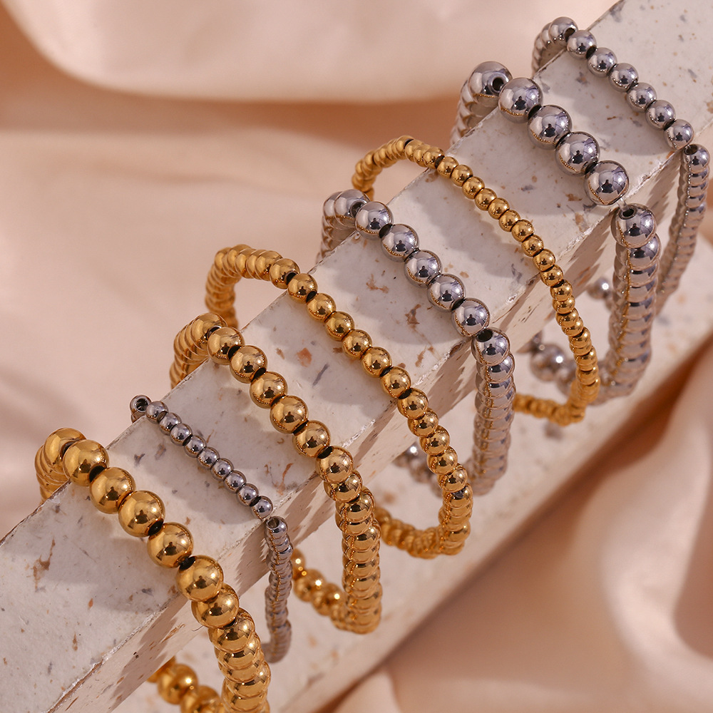 27g Weight Bracelets Classification 316L Stainless Steel Chain Material 1 Piece Quantity Anniversary, Party, Street Occasion 316L Stainless Steel Material Geometric Pattern Women's Gender Lady Style Waterproof Non Tarnish, Surgical Steel, Beaded, Plating Craft 316L Stainless Steel Geometric Waterproof Non Tarnish Surgical Steel Lady Bracelets For Women's 5