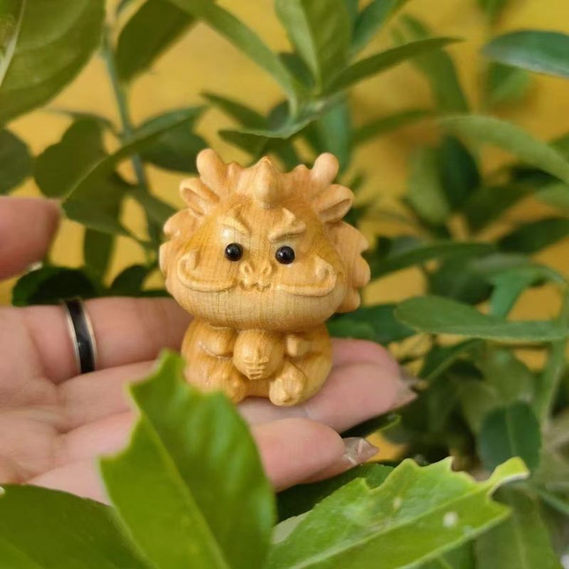 崖柏木雕十二生肖手把件实木雕刻文玩工艺品木制生肖桌面摆件送礼|undefined