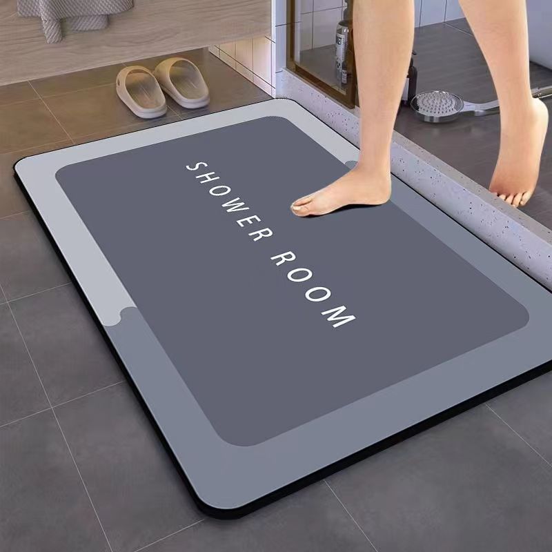 Bathroom Floor Mat Simple Household Toilet Water Absorbent Mat Non-Slip Entrance Mat Toilet Entrance Crystal Velvet Floor Mat