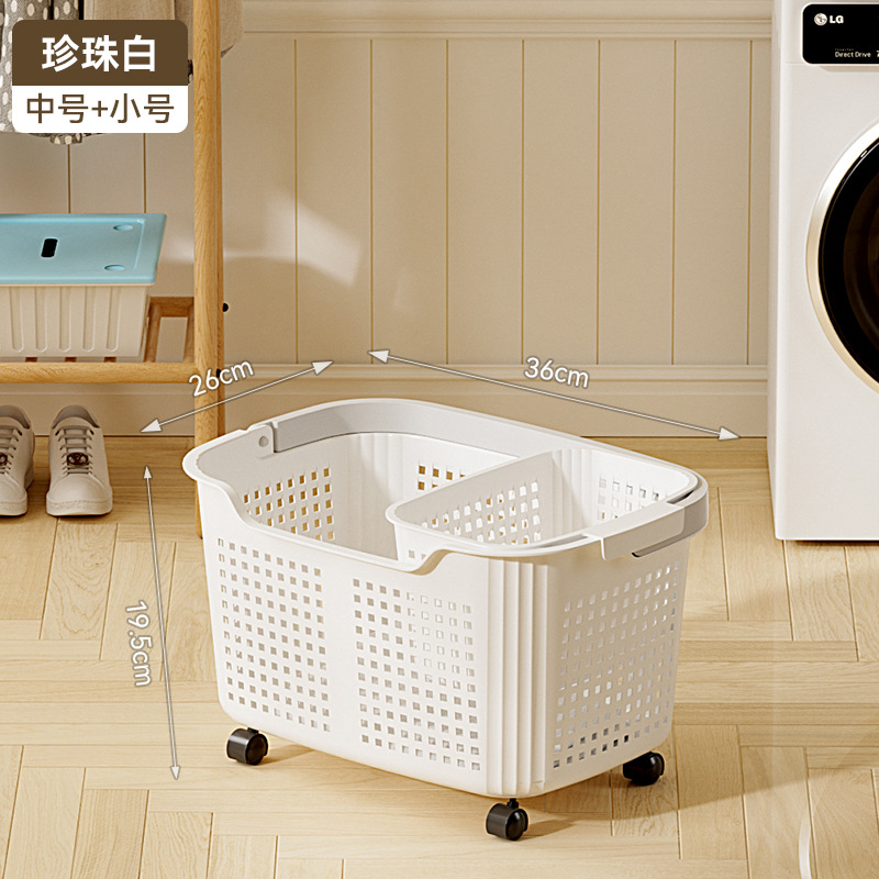 Cesta de ropa sucia con ruedas transfronterizas, cesta de almacenamiento doméstica de gran capacidad, cesta de lavandería de almacenamiento de baño, cesta de ropa sucia de baño
