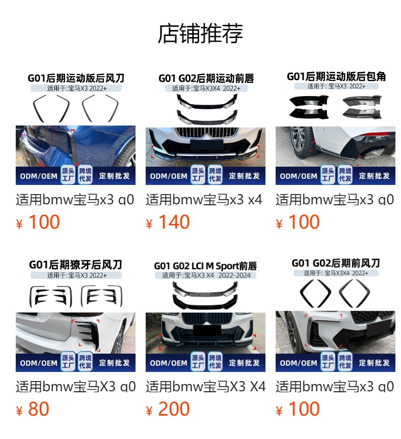 Suitable for BMW X3 G01 LCI M Sport 2022-2024 X3M rear lip spoiler modification parts