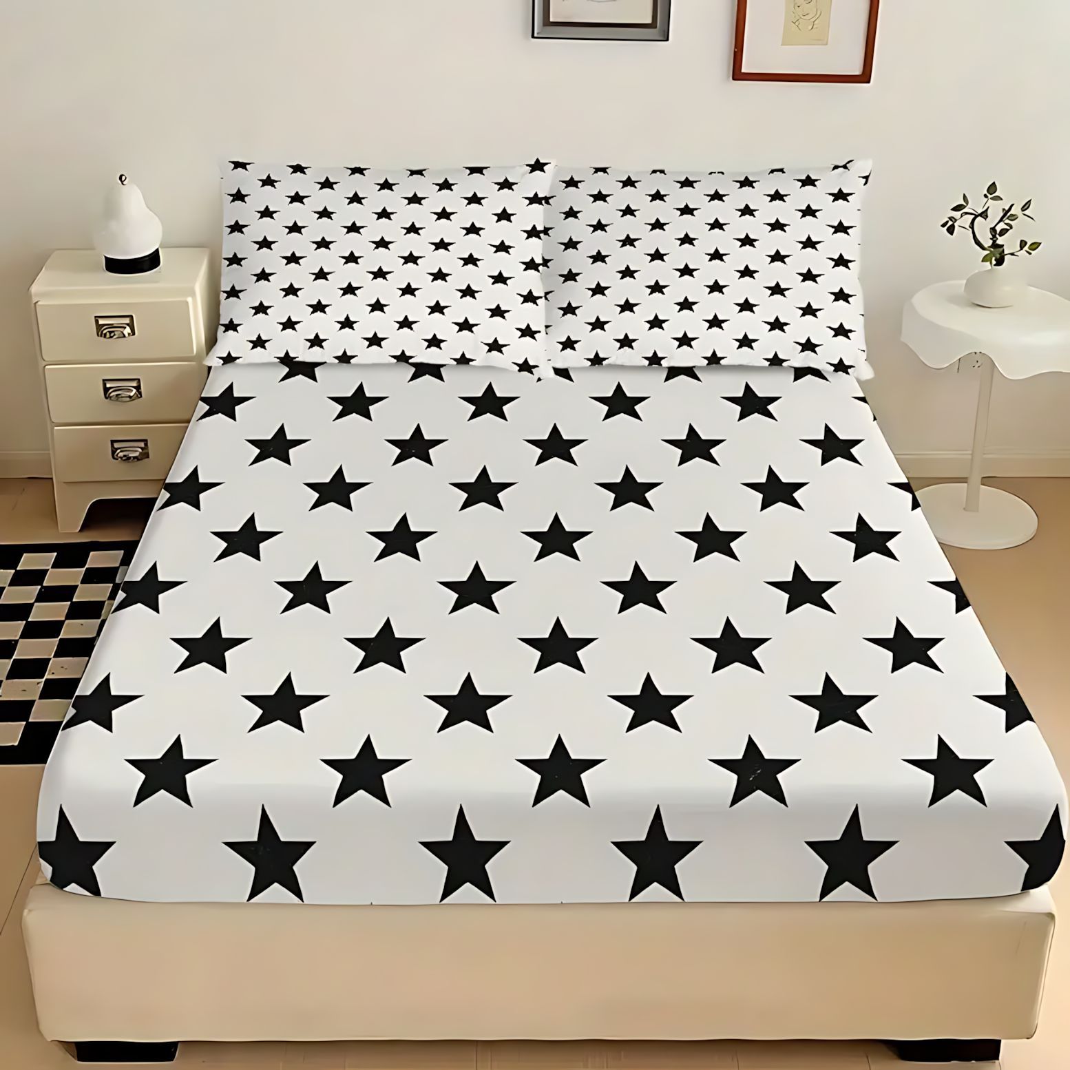 Estrellas blancas y negras