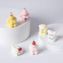 植绒奶油小狗公仔挂件 娃娃屋过家家diy装饰品包包钥匙扣配件材料