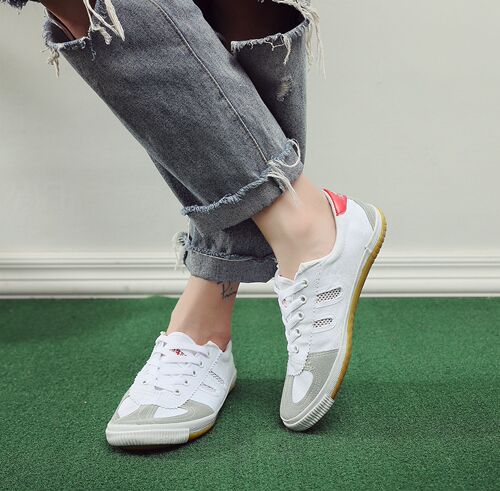 New white training volleyball shoes sports competition soft sole breathable canvas training shoes martial arts shoes drop shipping