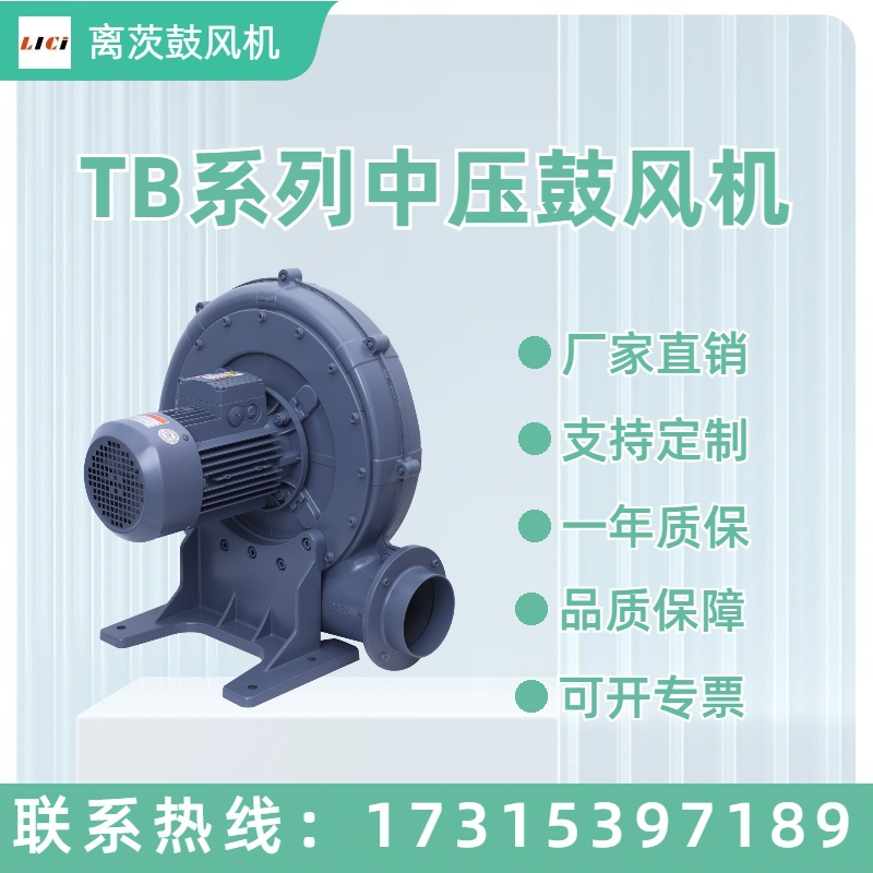 离茨TB中压鼓风机TB125-3 2.2KW透浦式中压气体输送大风量助燃