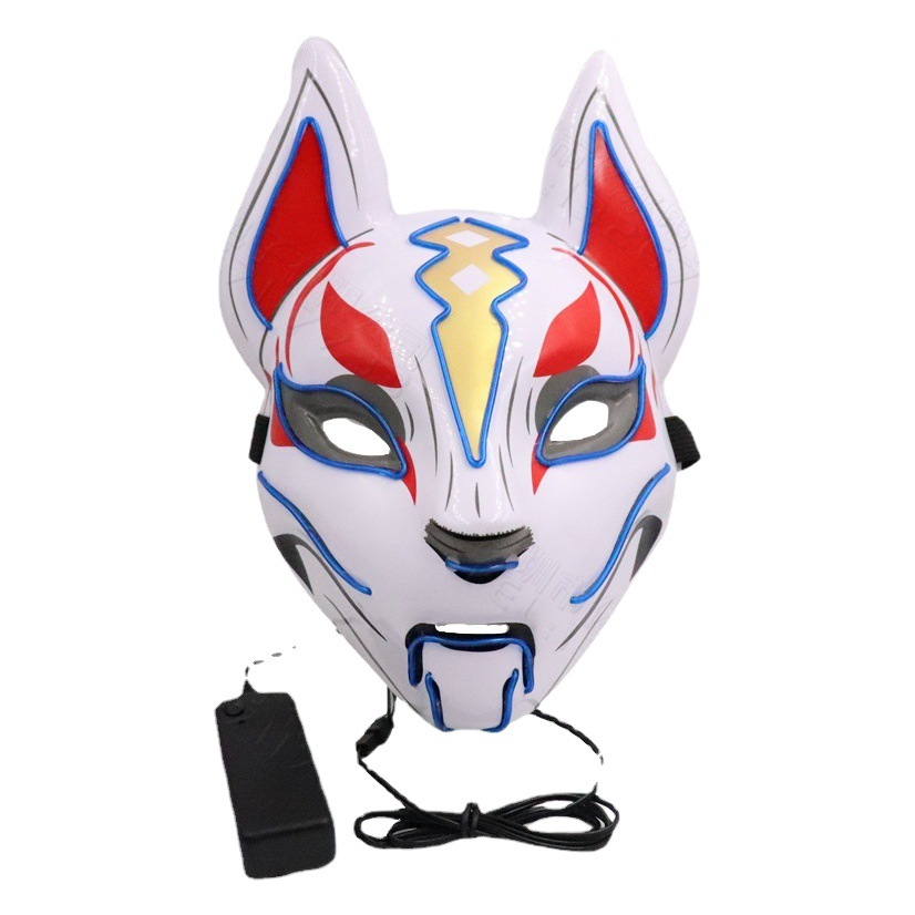 Nueva Fortaleza Noche Luminosa Cielo Zorro máscara de luz fría de la cara llena de Zorro COSPLAY accesorios de Halloween