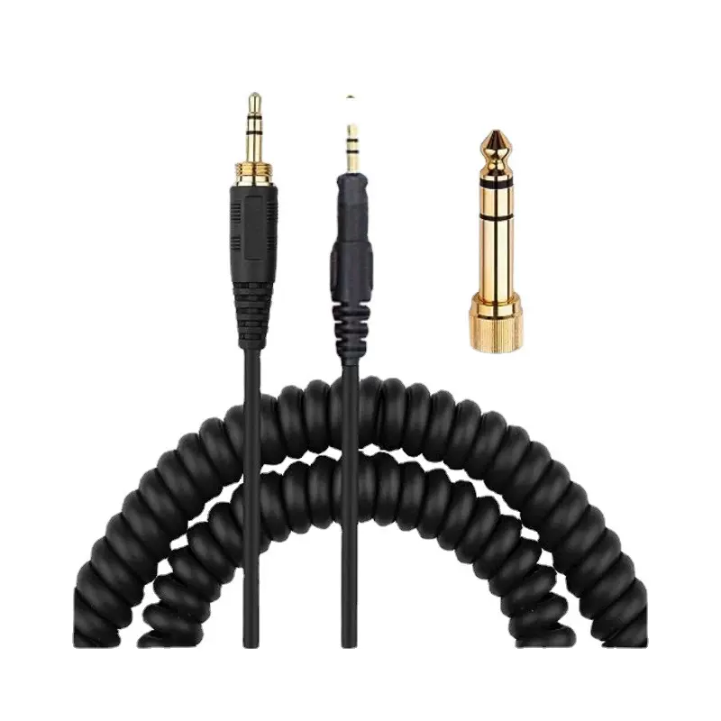 适用铁三角ATH M40X M50X M60X M70X耳机线配件弹簧线6.35mm3.5