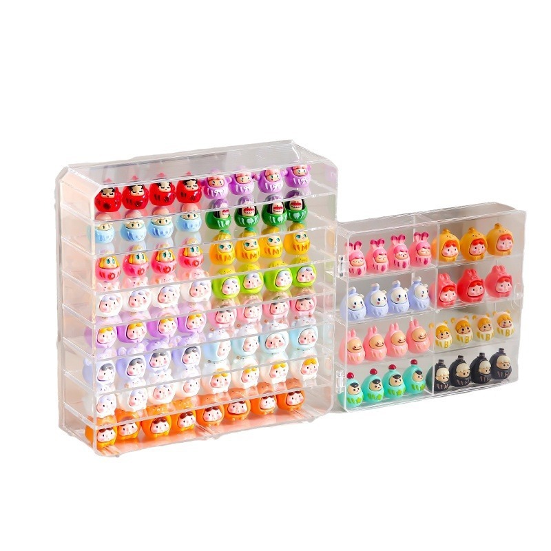 萌え粒展示ケース透明泡マットブラインドケース収納ケース立札小置物多層収納ケース|undefined