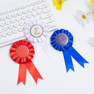 Ranking Corsage Medal Red and White Tinplate Corsage Award Medal Ceremony Children's Holiday Supplies Cross-Border Hot Sale