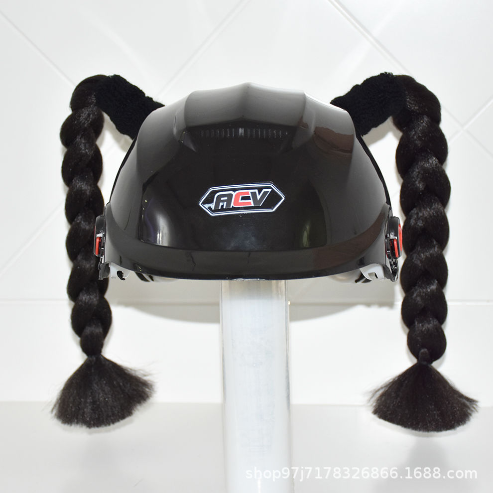 Auto Parts and Accessories – Motuoche Full Helmet Takeaway - pure-black-short-braids-pair