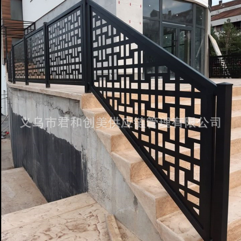Outdoor Galvanized Steel Stair Handrail Railing Cutting Guardrail Privacy Screen Partition Protective Railing Fence