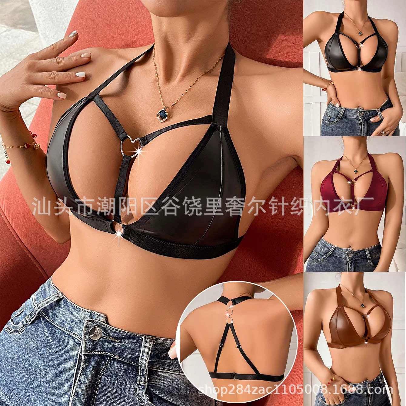 Европейский и американский новый бюстгальтер нижнее белье треугольная чашка шея с тонким кольцом и тонкой лентой регулируемый сексуальный амазонский бюстгальтер женский