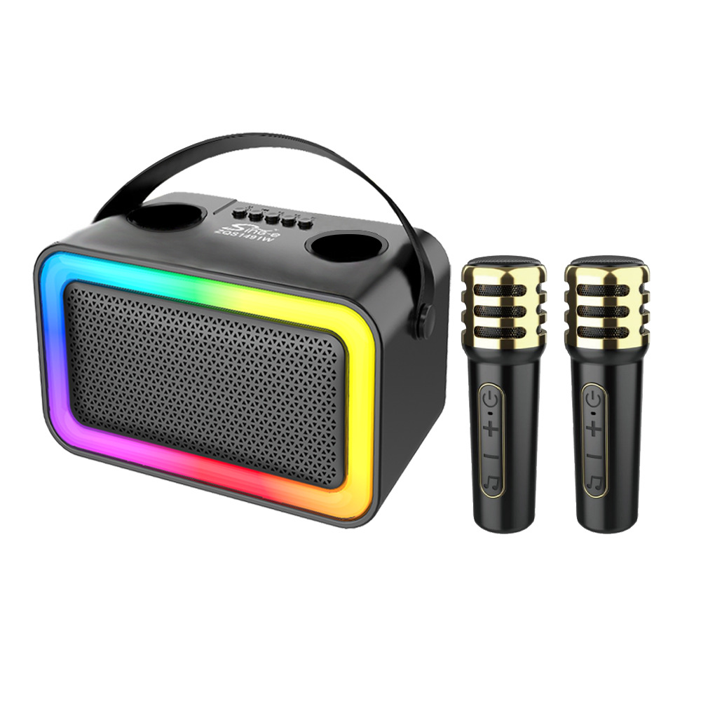 Enceinte Bluetooth sans fil Sing-e ZQS1491W, enceinte karaoké d'extérieur, double microphone, appareil tout-en-un portable_voghion.com