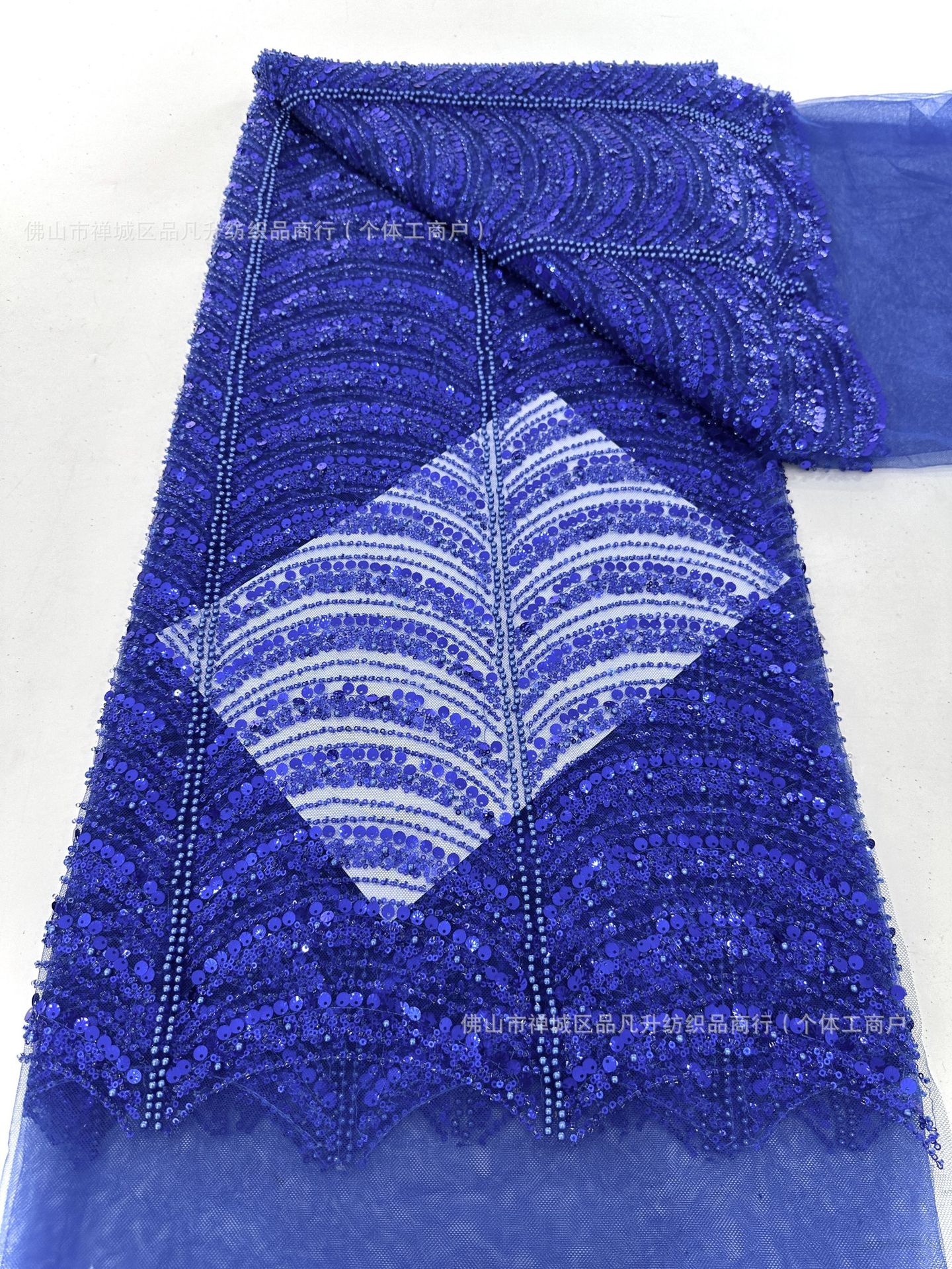 Multicolor conchas sequinilla perlas tubo bordado tela de lujo ligera de alta gama vestido de boda tela de moda tela de bordado de malla