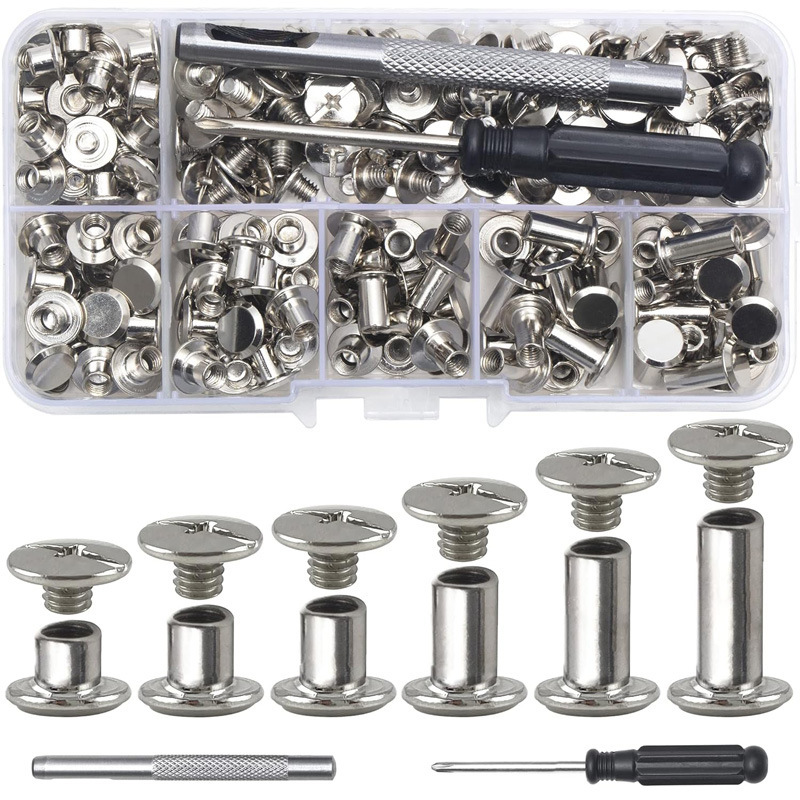 110pcs6仕様帳簿製本ネジリベットネジベルトネジ革アルバムネジ|undefined