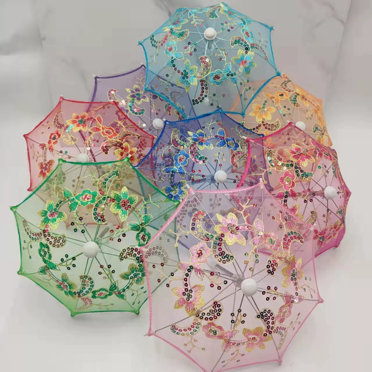 厂家供应传统工艺伞 刺绣蕾丝绣花伞彩片儿童小花伞 旅游工艺品