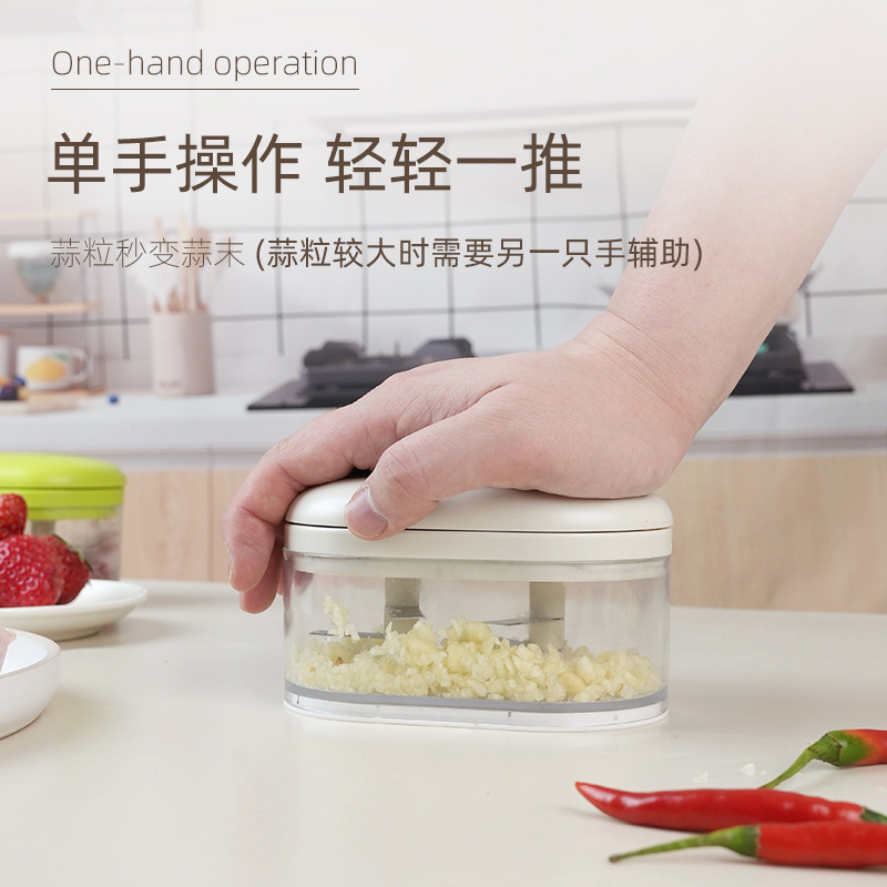 Garlic Mashed Artifact Manual Push Garlic Cutter Garlic Mashing Household Small Meat Grinder Garlic Crusher Cutting Garlic Mashed Garlic Stir Garlic