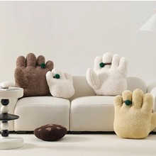 跨境新品异形手掌抱枕趣味柔软沙发抱枕创意感家居靠垫手指玩偶批