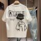 Combed Cotton Short-sleeved T-shirt Boys Cartoon Summer New Round Neck Loose Casual T-shirt Students Teenagers Top