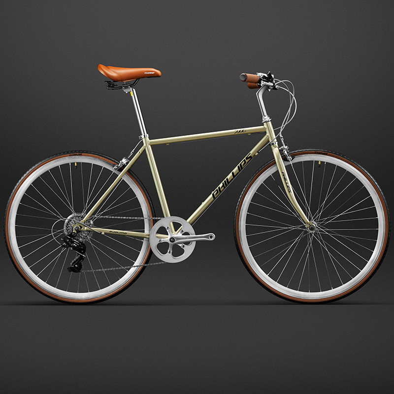 Philip beginner-level road bike for commuting to work, adult men's variable-speed flat-handlebar vintage bicycle for women Philip beginner-level road bike for commuting to work, adult men's variable-speed flat-handlebar vintage bicycle for women