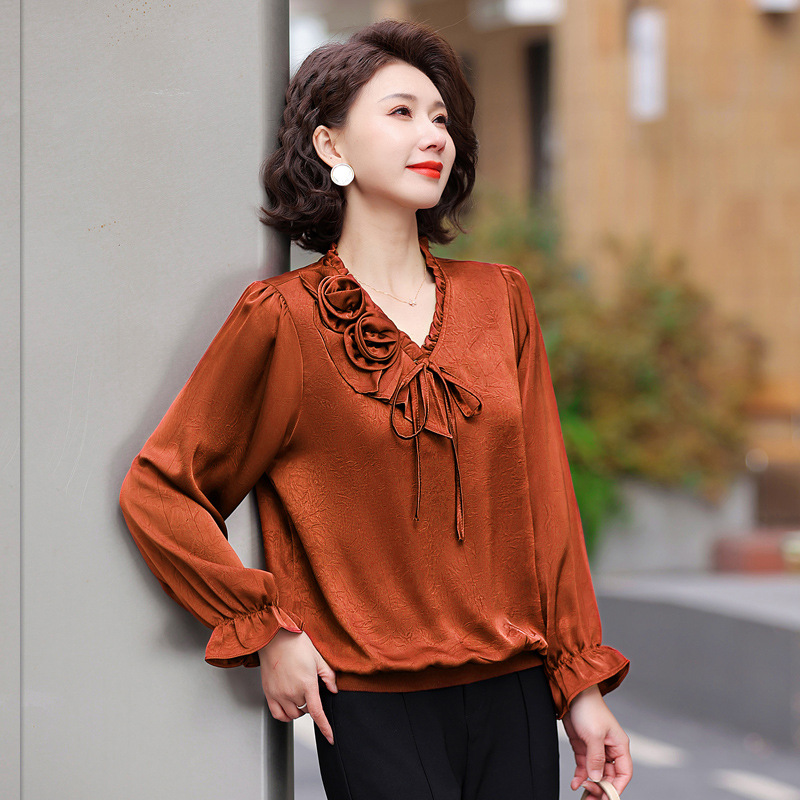 Spring thin shirt with bow