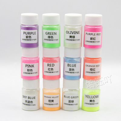 12 Luminous Pearl powder candle 20 Glitter powder Phosphor Nail enhancement DIY Crystal Glue Filling decorate