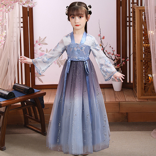 Hanfu Girls Spring and Summer Children's Tangzhuang Ancient Style Fairy-like Chinese Style Dress  Ancient Costume Autumn Princess Girl