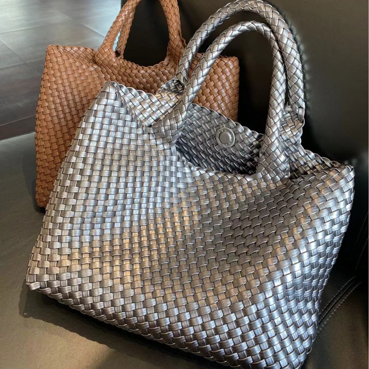 Borsa a spalla intrecciata grande per donna borsa a mano versatile_voghion.com