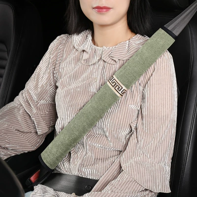 Seat belt shoulder pad – comfortable anti-strander car shoulder pad - light-green-23cm-one-pack