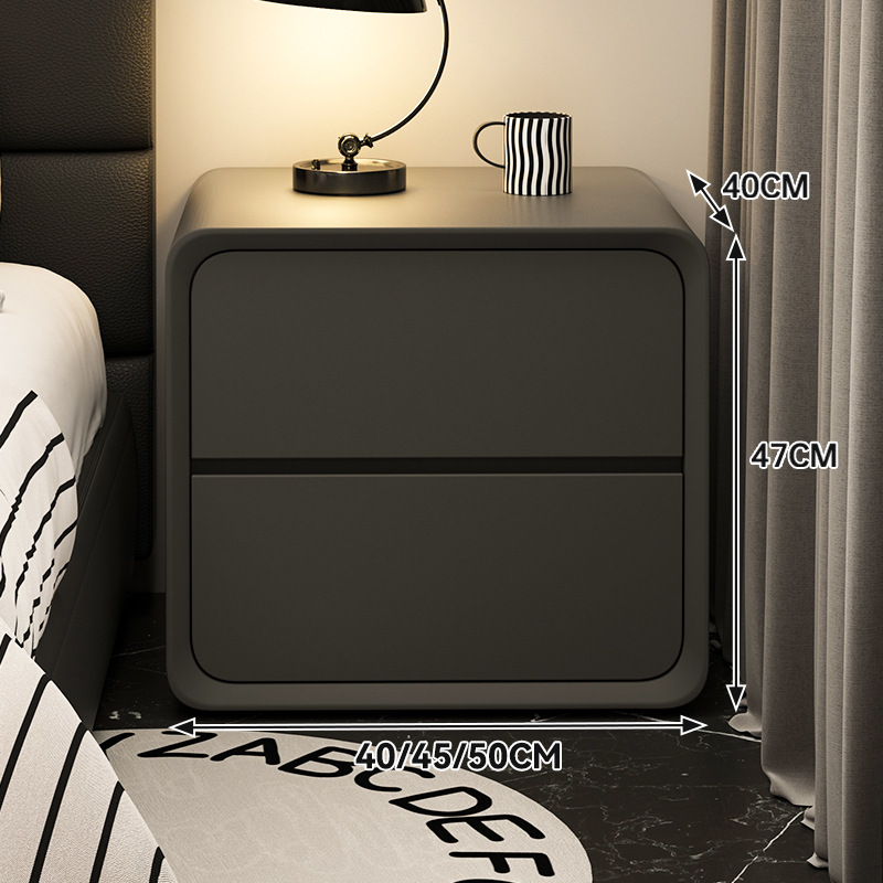 Mesa de cabecera de madera negra pequeña estante de cama de dormitorio doméstico simple y moderno simple gabinete de almacenamiento