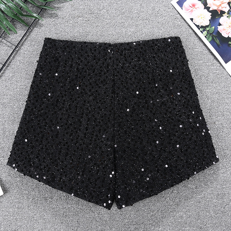 Women's Daily Street Streetwear Solid Color Shorts Sequins Shorts display picture 7