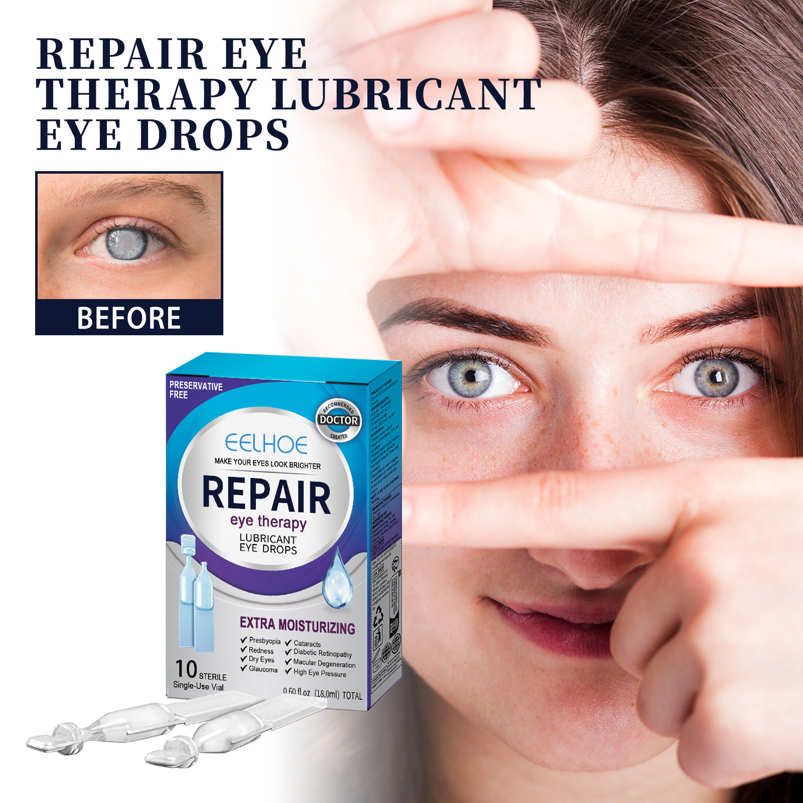 Eelhoe Eye Care Solution Gentle, Moisturizing, Refreshing, and Elasticizing Eye Care Solution for Daily Convenience