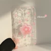 Розовые мелкие цветы, розовая подставка